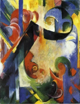 

High quality Oil painting Canvas Reproductions Broken Forms 1914 By Franz Marc hand painted