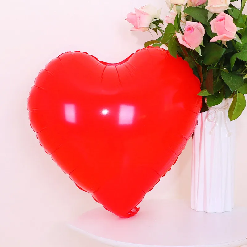 5 шт. сердце любовь алюминиевые надувные воздушные шары Декор на свадьбу День рождения баллон годовщина свадьбы Любовь события Вечерние - Цвет: Candy red