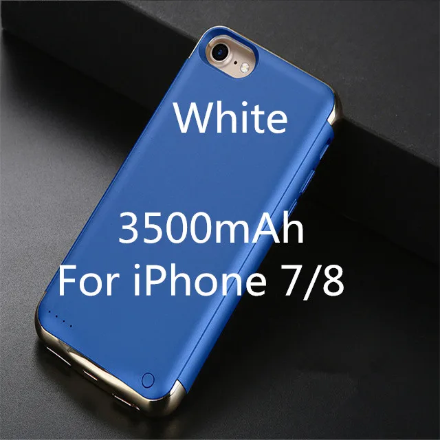 Мощность банка чехол для iPhone 6/6s/iPhone 7 Plus/8 Расширенный телефон Батарея Мощность чехол для iPhone 6 Plus/6s/7/8 Plus Портативный Батарея Зарядное устройство Чехол - Цвет: Blue For 7 8
