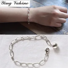 Ying Vahine новые ювелирные изделия из стерлингового серебра 925 пробы простая круглая дутая цепочка браслеты для женщин Подарки pulseras mujer