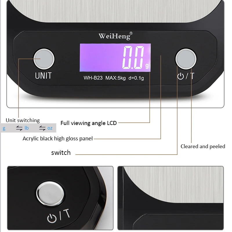 10kg/1g 3kg/5kg 0.1g Digital Scale Stainless Steel High Quality Weighting Scale Electronic Baking Precision Weight Kitchen Scale