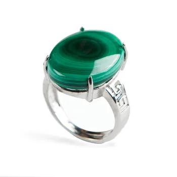 

Genuine Green Chrysocolla Malachite Natural Stone Women Party Ring 20*15mm