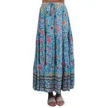 Женская модная летняя повседневная эластичная юбка до середины икры с высокой талией