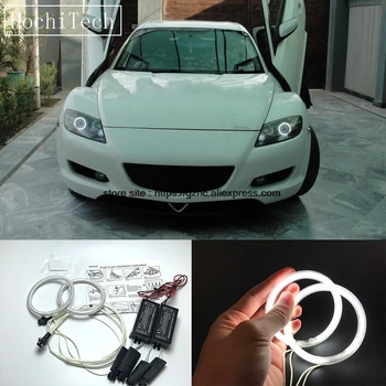 

HochiTech For Mazda RX8 Rx-8 2004-08 Ultra Bright Day Light DRL CCFL Angel Eyes Demon Eyes Kit Warm White Halo Ring Car-styling