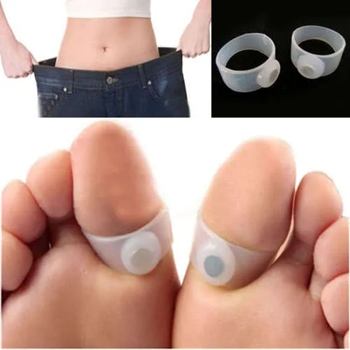 2 pair Slimming Silicone Foot Massage Magnetic Toe Ring Fat Weight Loss Health Care Products HC00004 |