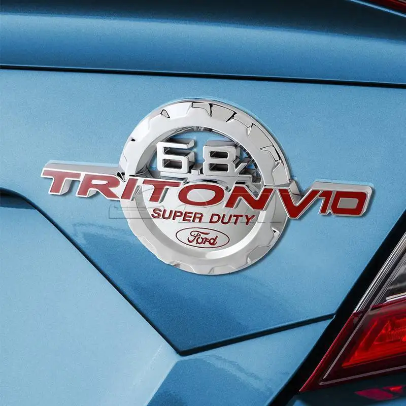 Черный красный/хром 6 8 л супермощный значок для крыльев Triton V10 F250 F350|Наклейки