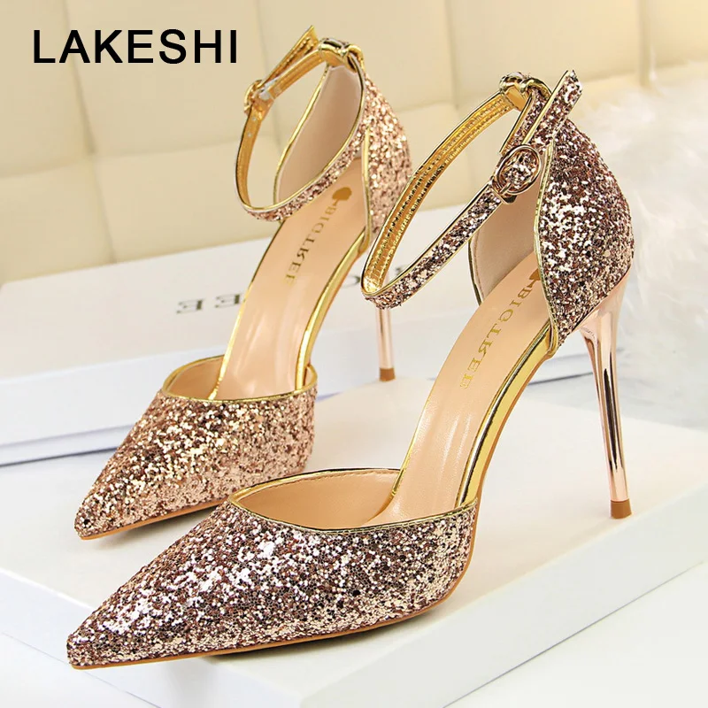 Yingzuzeng Womens Pointed Toe D¡¯Orsay Party Pump Glitter Sequined Wedding Pump Gold Fashionable Yingzuzeng Womens Pointed Toe D¡¯Orsay Party Pump Glitter Sequined Wedding Pump Gold Fashionable