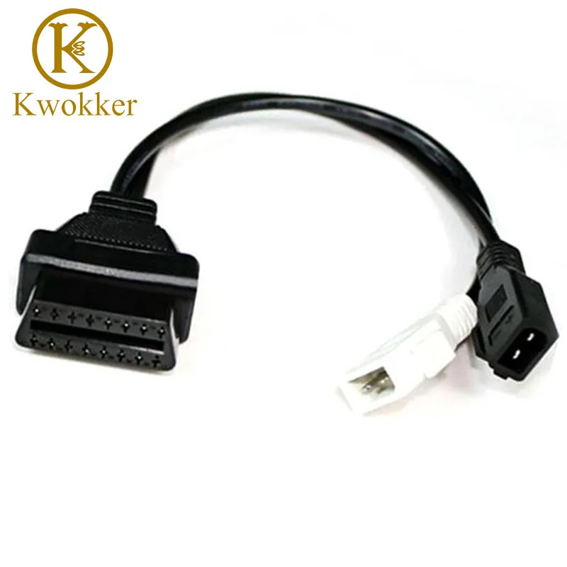 Кабель KWOKKER OBD 2 для Audi/VW/Seat/Skoda 2x2 + к 16 Pin диагностический инструмент соединительный