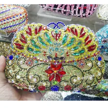 Multicolor Designer Diamant Kristall Abendtasche frauen Luxus Hochzeit Braut Handtasche Helle AB silber pulver box Clutch Bag SC479