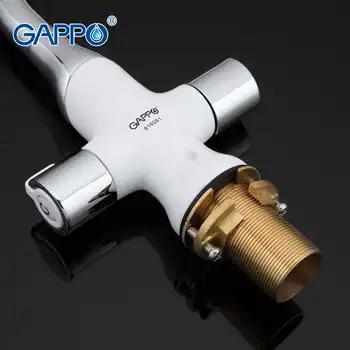 GAPPO High quality Kitchen sink Faucet Deck-Mounted Double Handle kitchen tap Chrome Finished Mirror Spray Planting GA4049