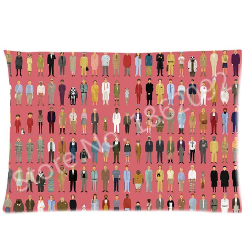 

Pink Wes Anderson Characters Pillow Case Cover Characters of Wes Anderson Pillowcase Pillowcover Rectangle Gift Two Sides 20x30