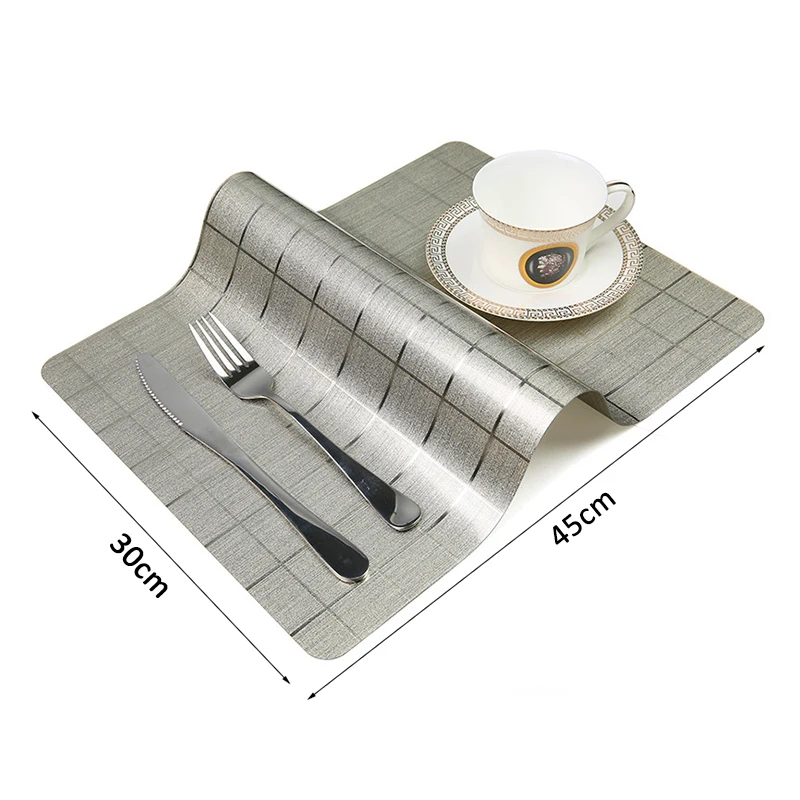 LIYIMENG 4Pcslot Dinner Placemat Lattice Satin Finish Pvc Table Mat Pads Coasters Waterproof Chicken Pad Slip-Resistant Pad5