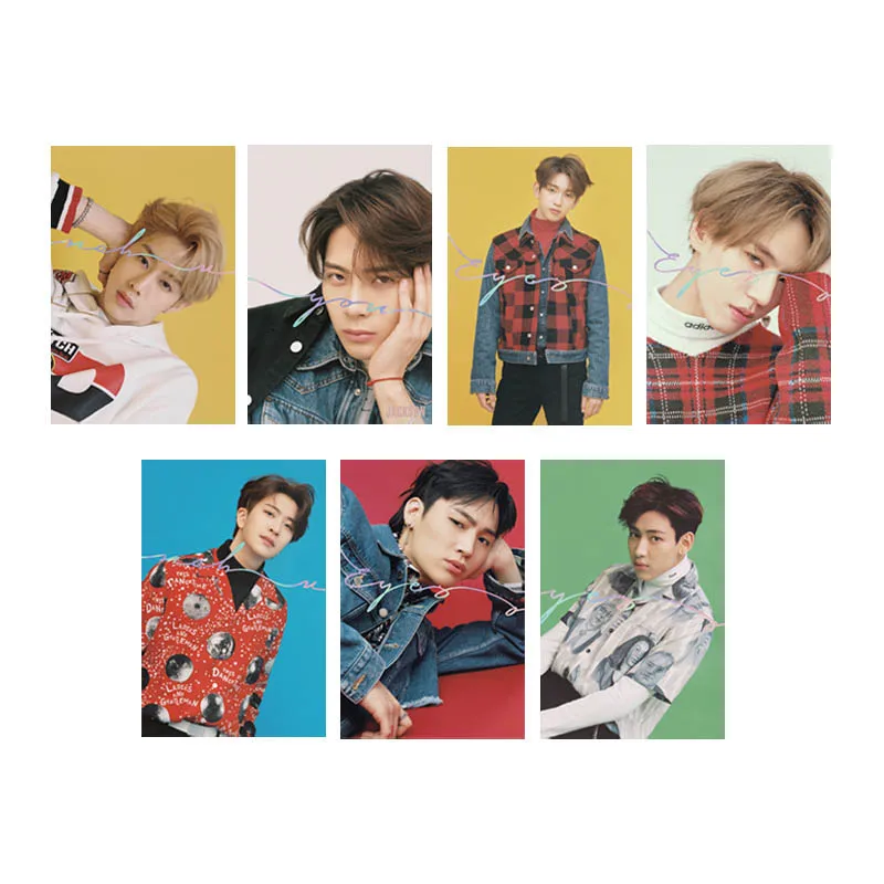 

Youpop KPOP GOT7 EYES ON YOU Album Transparent Photo Card PVC Cards Self Made LOMO Card Photocard XK548