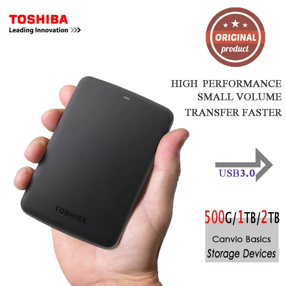 Toshiba HDD Canvio Основы USB 3,0 2," дюймовый 1 ТБ 8 Мб Портативный внешний жесткий диск мобильный жесткий диск HDTB310YK3AA для ноутбука, настольного компьютера