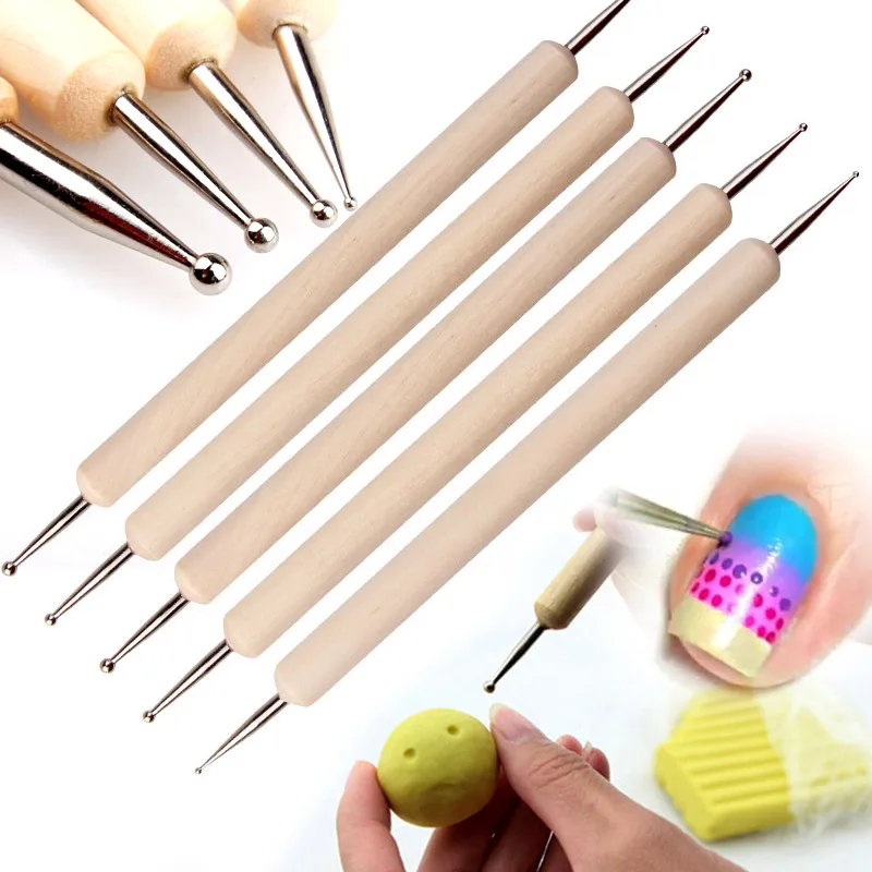 5pcs Indentation Pen Nail Art Embossing Tools,wooden Ball Stylus Dotting  Tool Set Pattern Sculpting Clay Sculpting Modeling Tool - Hand Tool Sets -  AliExpress