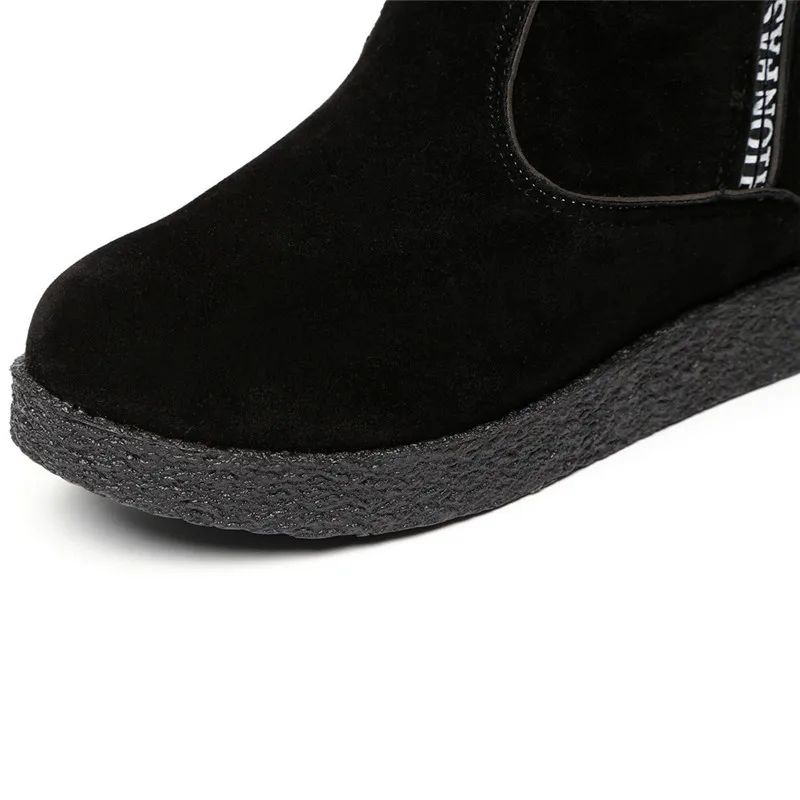 CEYANEAO/ г. Женские зимние ботинки черного цвета утолщенные ботинки zapatos de mujer Mar ботинки-трубы средней длины на плоской подошве на молнии E1068