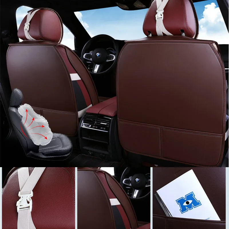  Car Seat Cover 9PCS PU Leather Vehicle Seat Protector Pad Auto Accessories for Mitsubishi Asx 2017 
