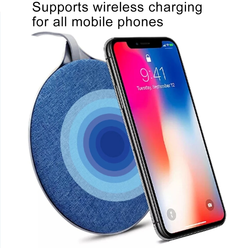 

For samsung s9 s8 note9 10W Output Aluminum Alloy&Cloth Smartphone Qi Quick Wireless Charger pad For iPhone 8 plus X XS MAX XR