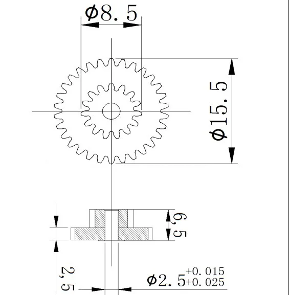 Geared motor 0.5M double gear metal gear JGY-370 motor 37 gearbox