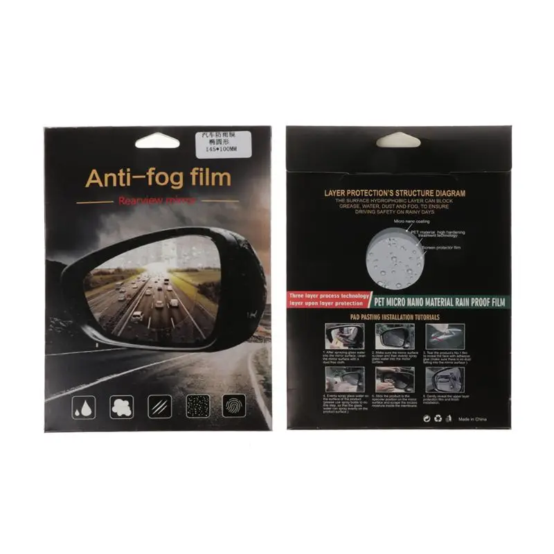 

One Pair Car Anti Water Mist Films Anti-fog Coating Rainproof Rearview Mirror Protective Film Drop Ship