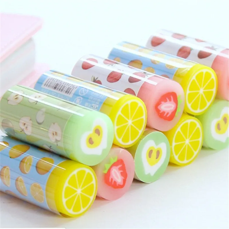 

1pcs Cartoon Stationery Eraser for Study Cute Ffruit Series Rubber Earsers Office School Writing Correction Supplies