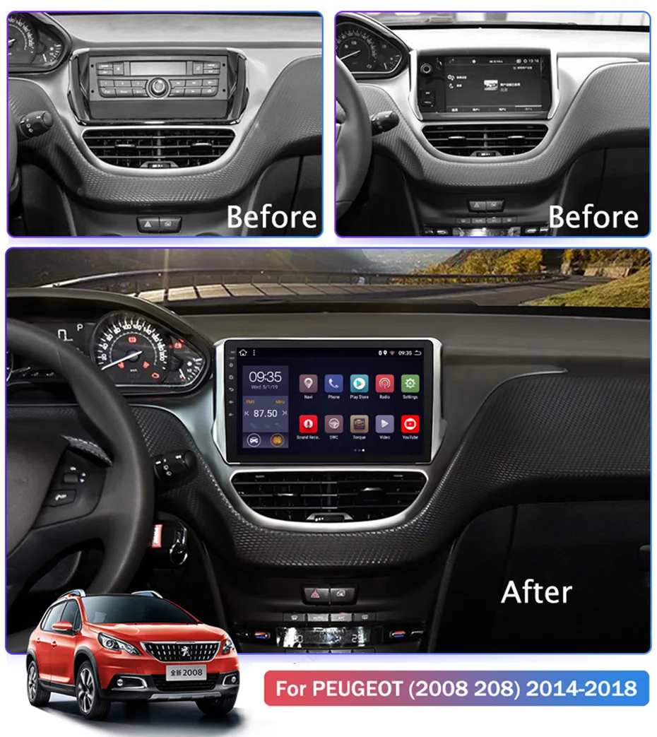 Top 10.1 inch 2.5D IPS HD multi-touch screen Android8.1 2G RAM 32G ROM NAVI For Peugeot 2008/208 2014-2018 with BT USB WIFI SWC 2 Top 10.1 inch 2.5D IPS HD multi-touch screen Android8.1 2G RAM 32G ROM NAVI For Peugeot 2008/208 2014-2018 with BT USB WIFI SWC 2