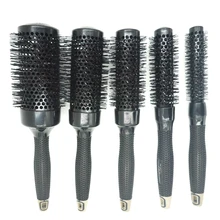 5 размеров Alunimium Керамика Волос Круглая Щетка резиновая профессиональный фен для волос, высушите кисть антигорка Керамика волос расческа-щетка для локон TP-5 инструмент для укладки волос