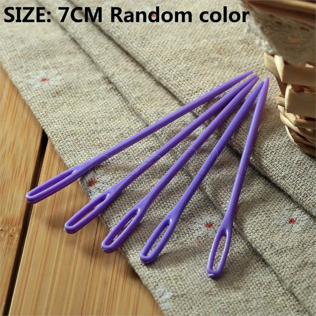 5X Large Eye Color Random 7cm Long Plastic Darning Needles Embroidery