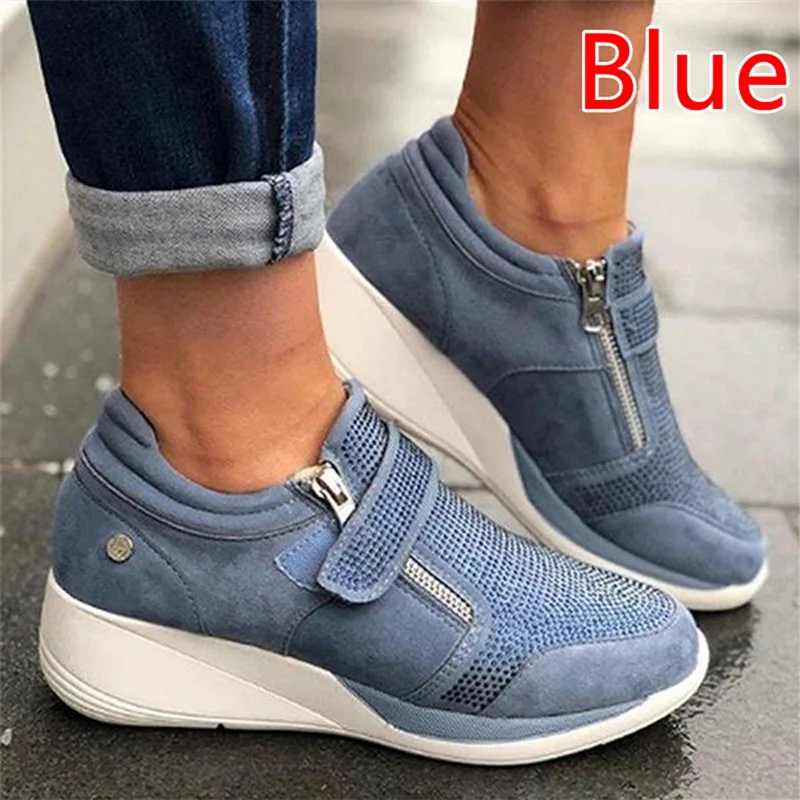 Loozykit drop shipping Women's flats Fashion Breathable Casual Sports Pure color Platform Shoe Sneaker hot sell