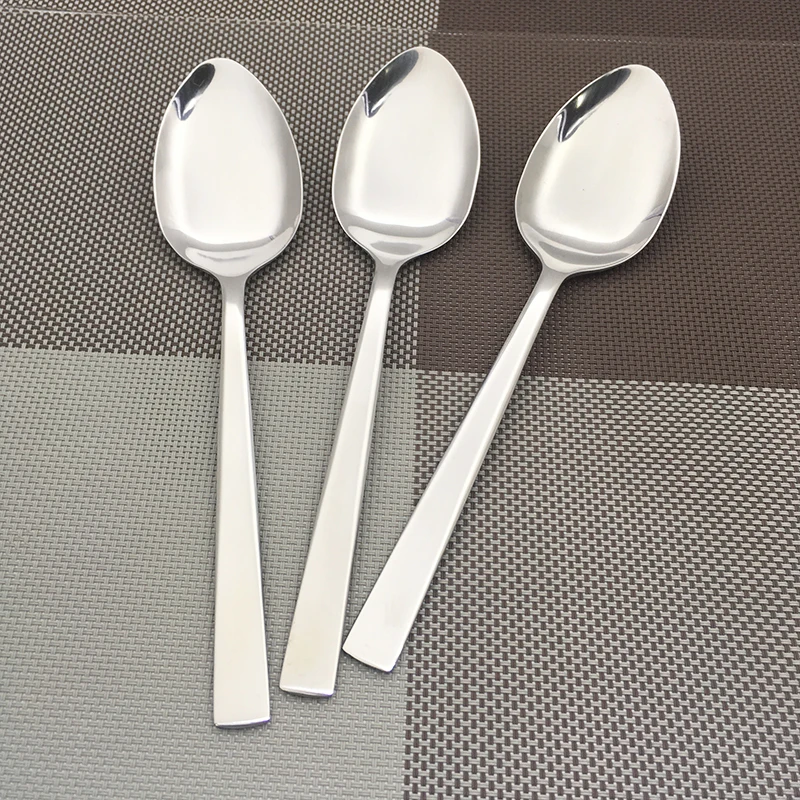 

Korea Big Rice Buffet Spoon Soup Large Stainless steel Dinner Tablespoon Long Service Spoons Restaurant Public Dinnerware 8''