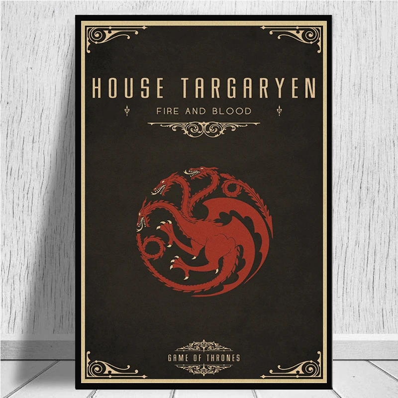 Game Of Thrones Movie TV Vintage Kraft Paper Poster Bar Cafe Home Decor Painting Wall Sticker