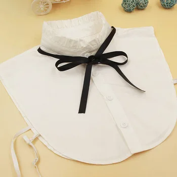 coton new solid fashion blouse detachable shirt collars accessories fake collar white cotton lace fashion false collar women