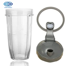Durable Quality 32OZ Plastic Transparent Juice Blender Cup+Cover Lid+Sealing Ring Gasket For Nutribullet 600/900w