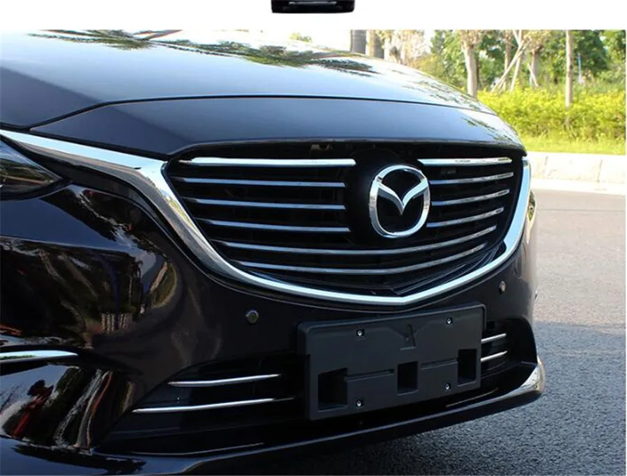 ABS передняя головка решетка гриль Декор полоса литьевая крышка комплект отделка Аксессуары для Mazda 6 Atenza Sedan& Wagon только