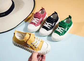 

Kids Sneakers For Boys and Girls Outdoor Running Shoes Breathable Children Canvas Shoes Autumn 2019 Solid Kids Travel Shoes