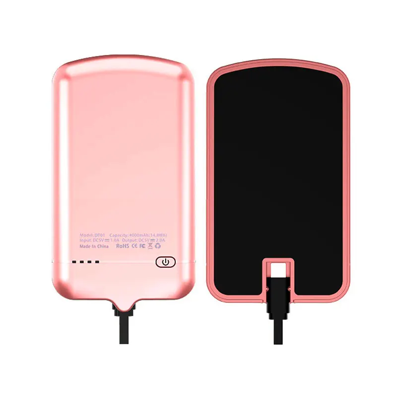 Тип usb C кабель Внешний аккумулятор чехол для xiaomi mi5/Oneplus/LG/Nexus 5x/huawei/samsung/letv внешний Мощность банк Батарея чехол - Цвет: rose gold