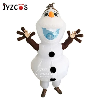 

JYZCOS Olaf Snowman Costumes for Women Men Adult Purim Halloween Inflatable Christmas Blowup Anime Cosplay Fancy Dress Up Mascot