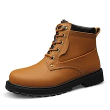 37-52 Hiver Hommes Bottes En Cuir Souple En Peluche D’hiver Bottes Hommes Hiver Chaud Plus La Taille US 17 US 18