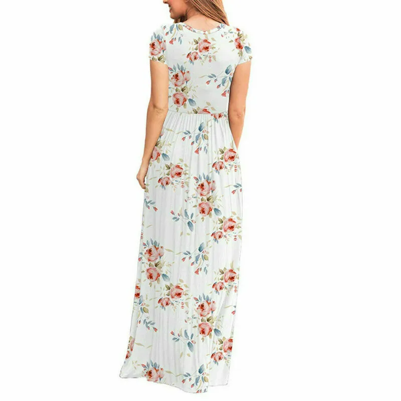 Женское богемное длинное платье макси с цветочным рисунком, Летний Пляжный стильный сарафан
