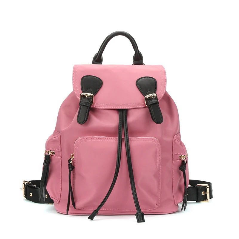 Женский холщовый рюкзак, школьные сумки для подростков, мужская сумка через плечо для колледжа, рюкзак, Оксфорд, дорожные сумки для девочек S012 - Цвет: Pink Black