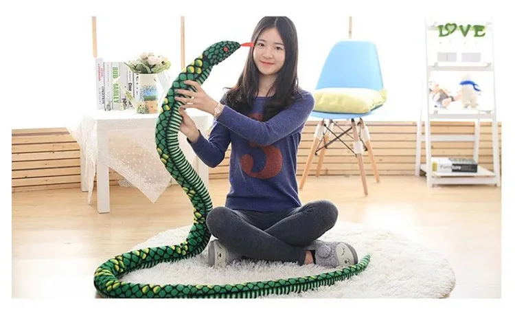 Имитация плюшевых игрушек 280 см гигантская змея мягкие животные Подушка ужас реквизит большой размер боа Кобра зодиакальные куклы Забавный подарок