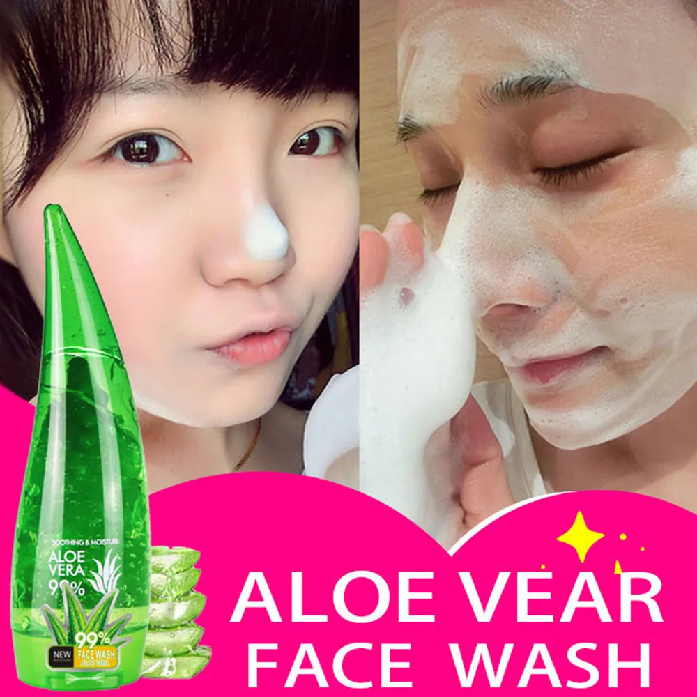 

Aloe Vera Gel Pore Terminator Cleansing Foam Facial Cleanser Remove Blackhead Wash Moisturizing Face Wash Anti-Spots Marks