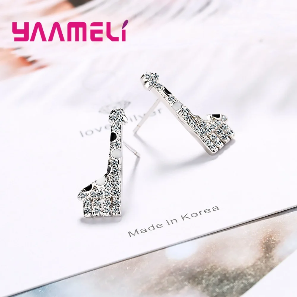 Бесплатная доставка милый дизайн маленький жираф мультфильм серьги гвоздики с