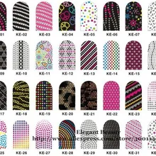 Новое поступление смешанные 192 стильные 3d наклейки для ногтей Фольга 12 наконечников цветной лак для ногтей Обертывания 200 упаковок/партия