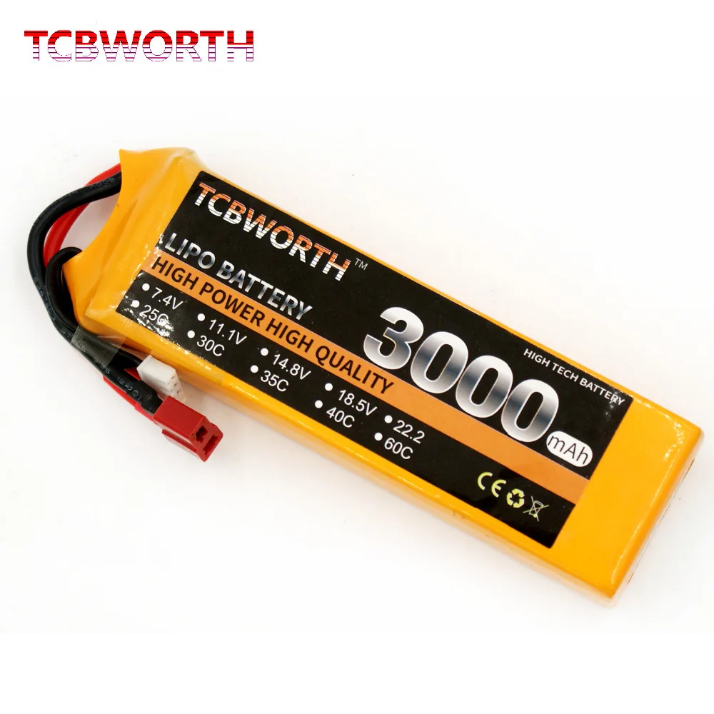 

TCBWORTH 2S 7.4V 3000mAh 60C Max 120C RC LiPo battery For RC Helicopter Airplane Drone Quadrotor Car Boat RC battery 7.4V