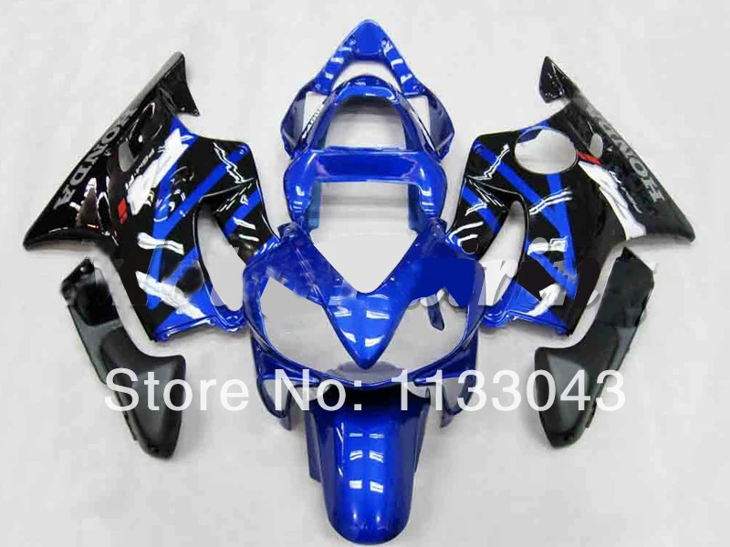 100% набор обтекателей для Honda CBR600 F4i 01 02 03 2001 2002 2003 Обтекатели части # ettx Blue blac |