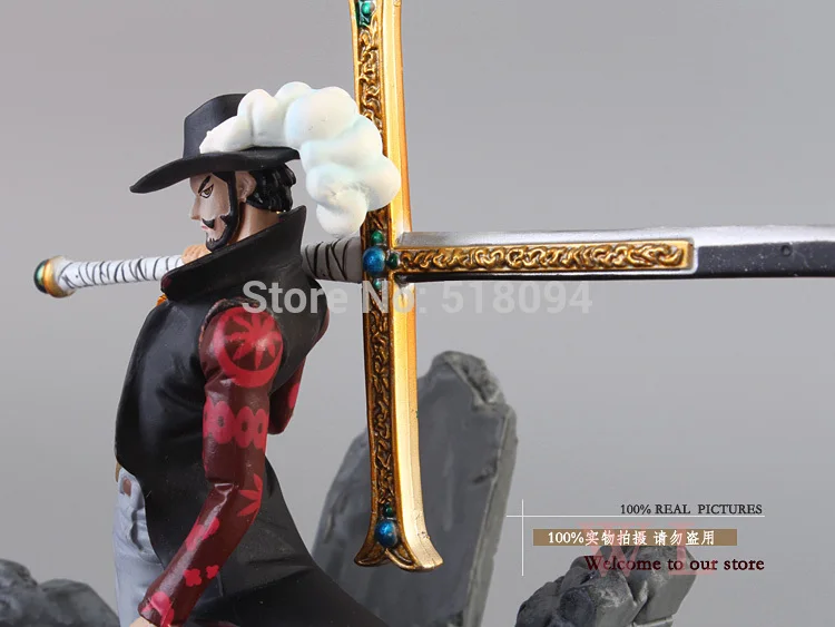 Аниме one piece Dracule Mihawk ПВХ фигурка коллекционная игрушка " 15 см