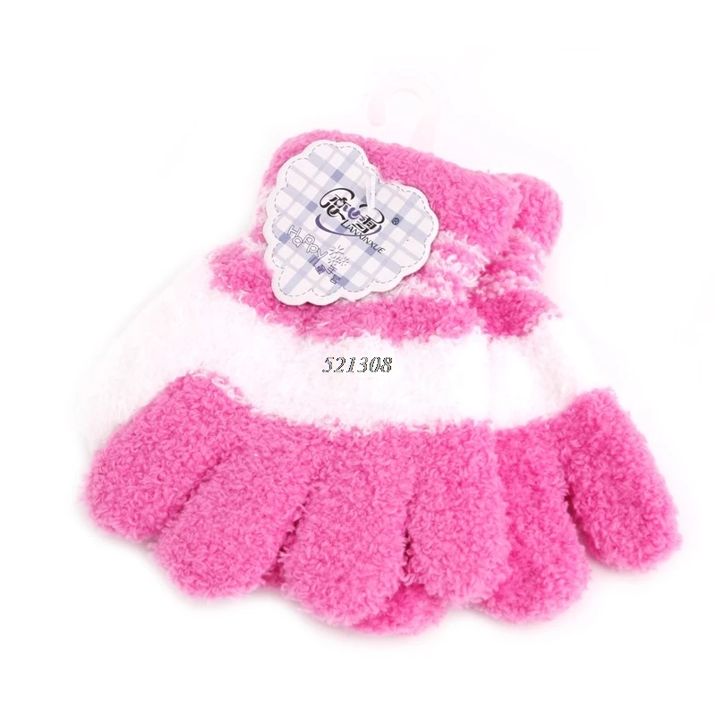 Новые детские перчатки для девочек и мальчиков, флисовые мягкие перчатки, теплые зимние аксессуары