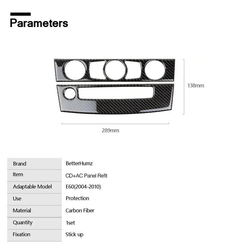 Внутренняя отделка из углеродного волокна кондиционер CD панель управления украшение для BMW e60 5 серии 2004-2010 аксессуары