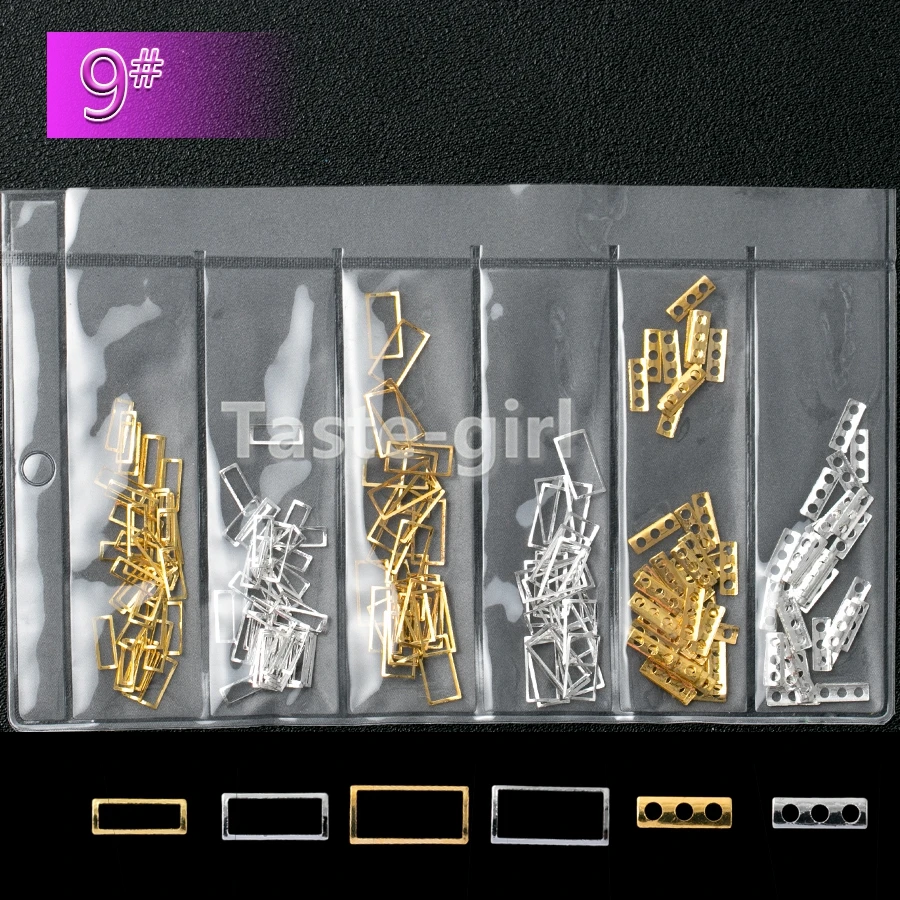 1 упаковка Смешанные 3D DIY Полые Металлические рамки украшения для дизайна ногтей золотые заклепки аксессуары для маникюра DIY Shell слайдер Шпильки для ногтей